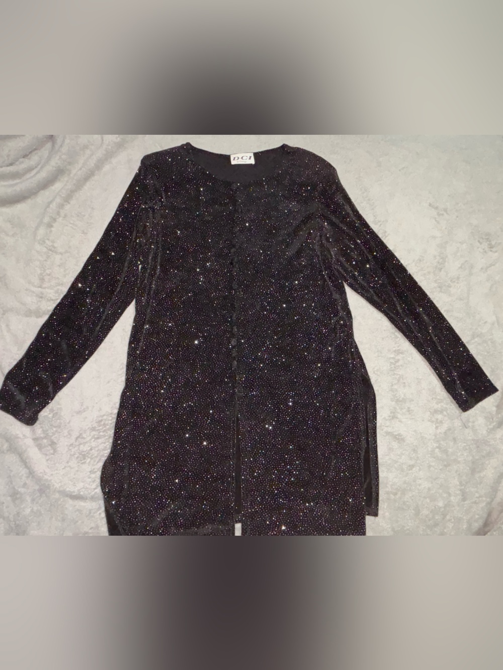 DCI Black Sparkle Longline Jacket